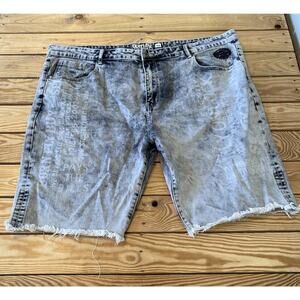 Born Fly Cut Off Denim Shorts Size 46 Men’s Acid Wash